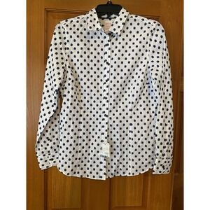 Brooks Brothers Women's White Business Button Down Collared Shirt Sz 10 New
